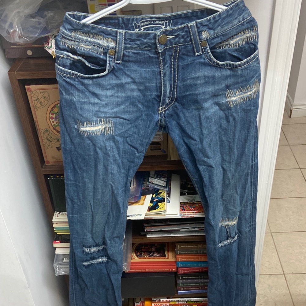 Vintage Y2K Robin’s Jean Men's Blue Distressed Jeans